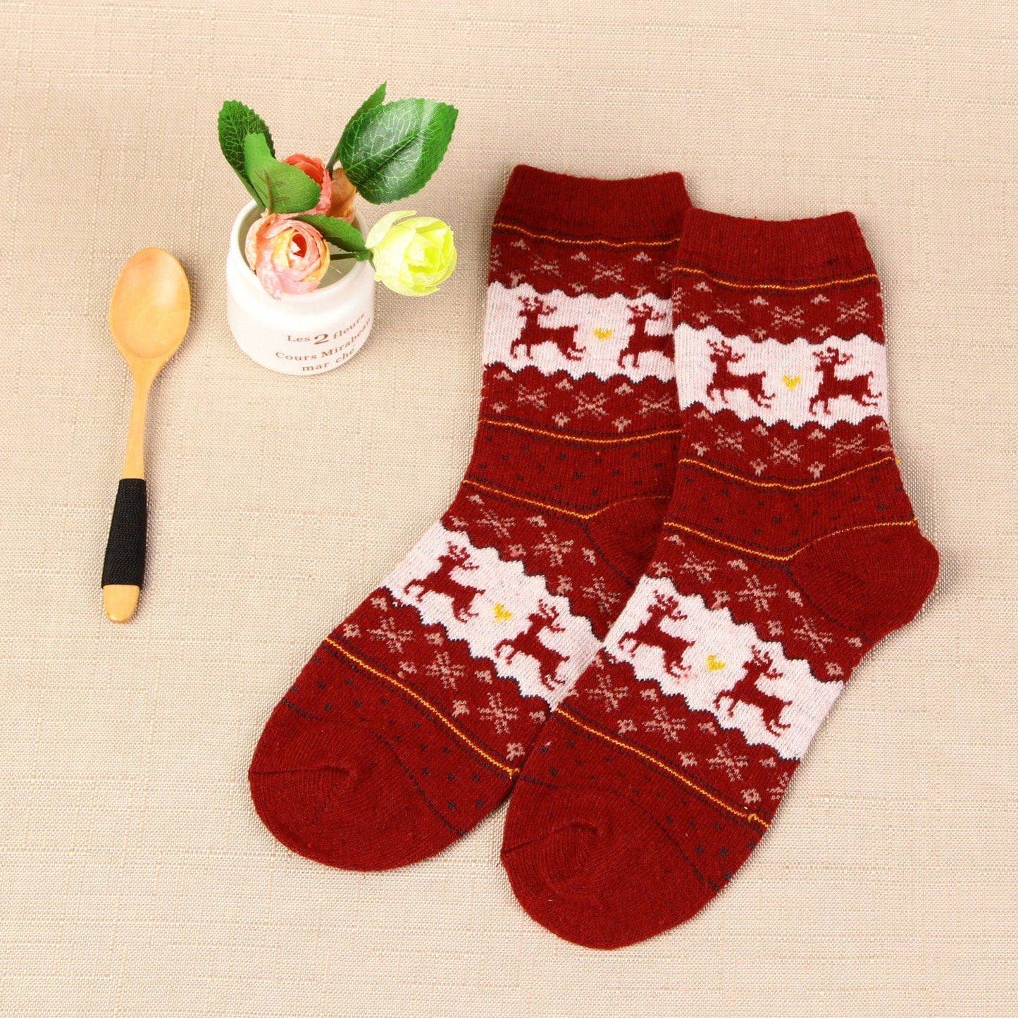 Rufia - Christmas Reindeer Pattern Warm Socks
