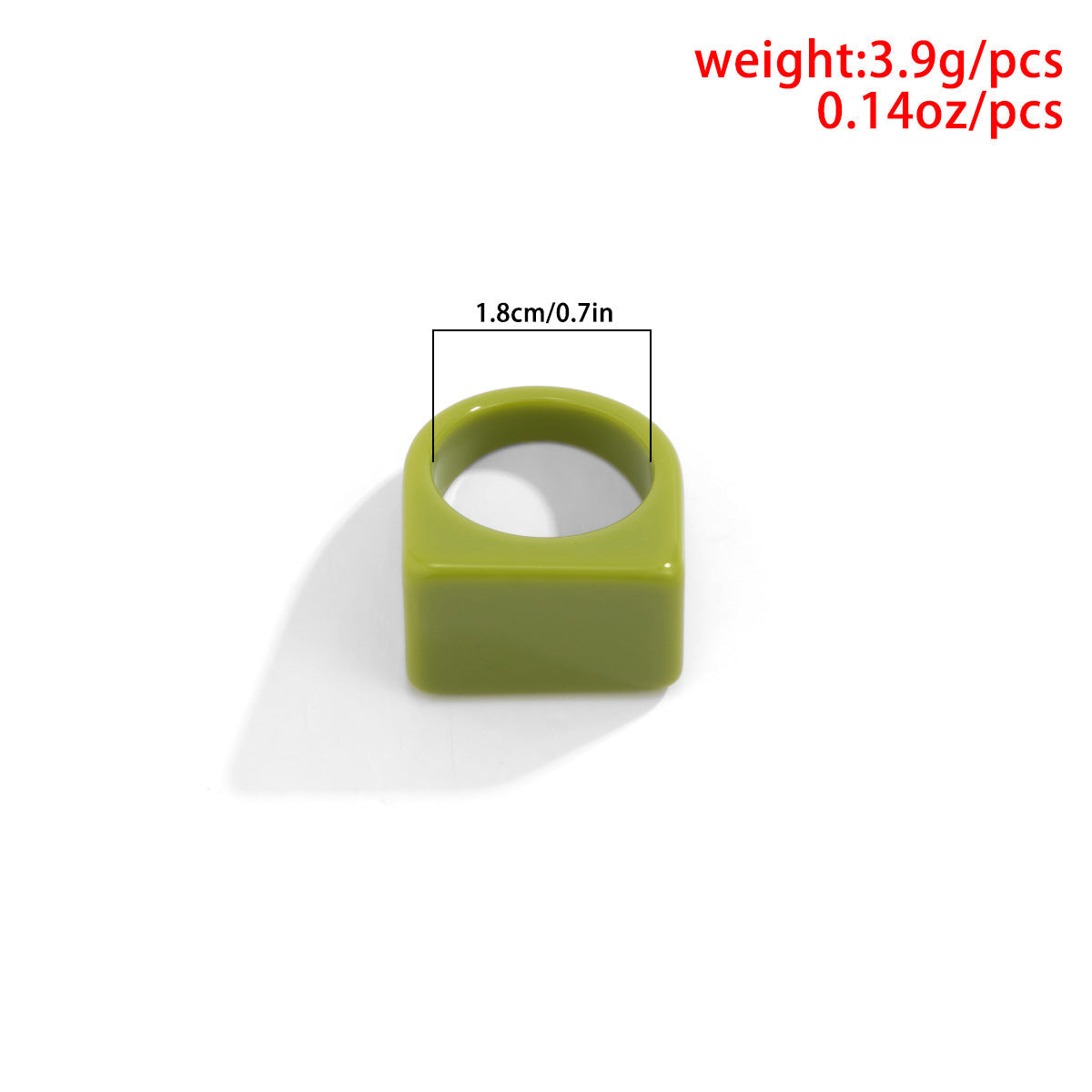 Colorful Acrylic Geometric Resin Rings Stylish Casual Accessories
