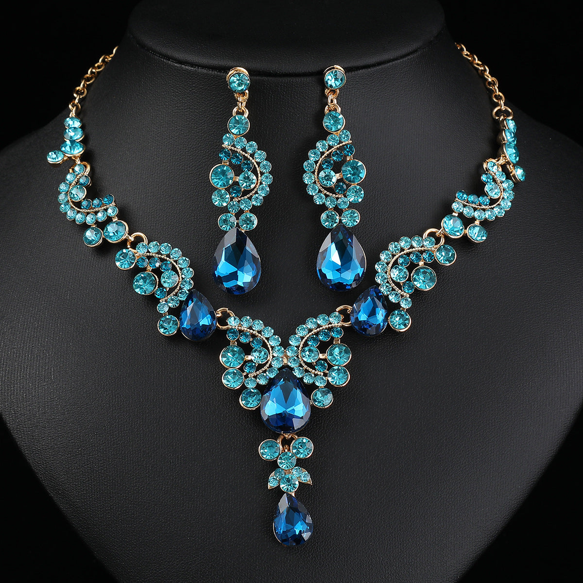 Elegant 3-Piece Necklace and Earring Set for Bride