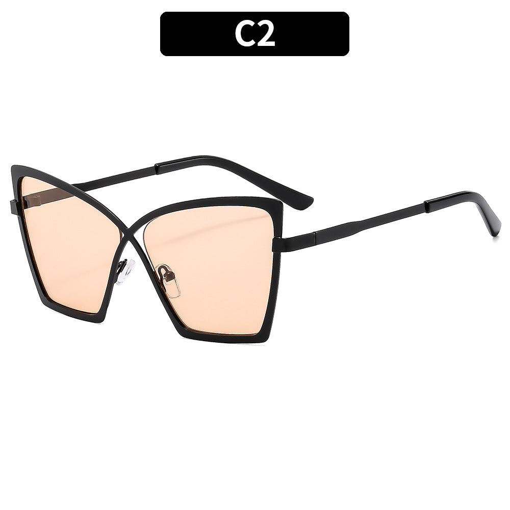 Trendy Large Frame Metal Blue Light Blocking Glasses