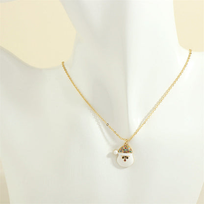 Simple Christmas Pendant Enamel Necklace