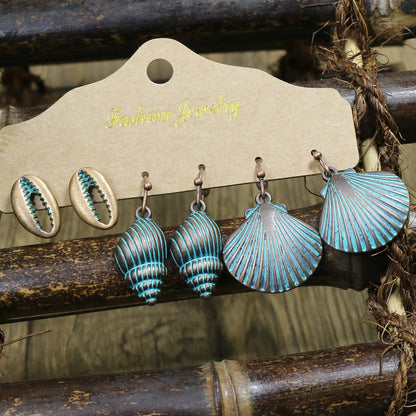 Boho Starfish Shell Earrings Vintage Style Ocean-Inspired Studs