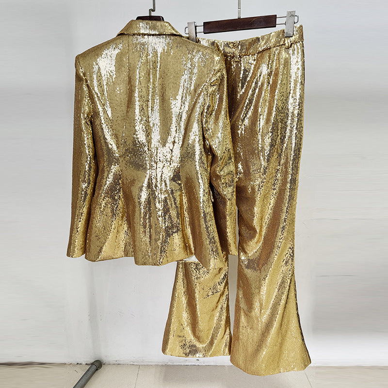 Glam Sequin Blazer and Trousers Set