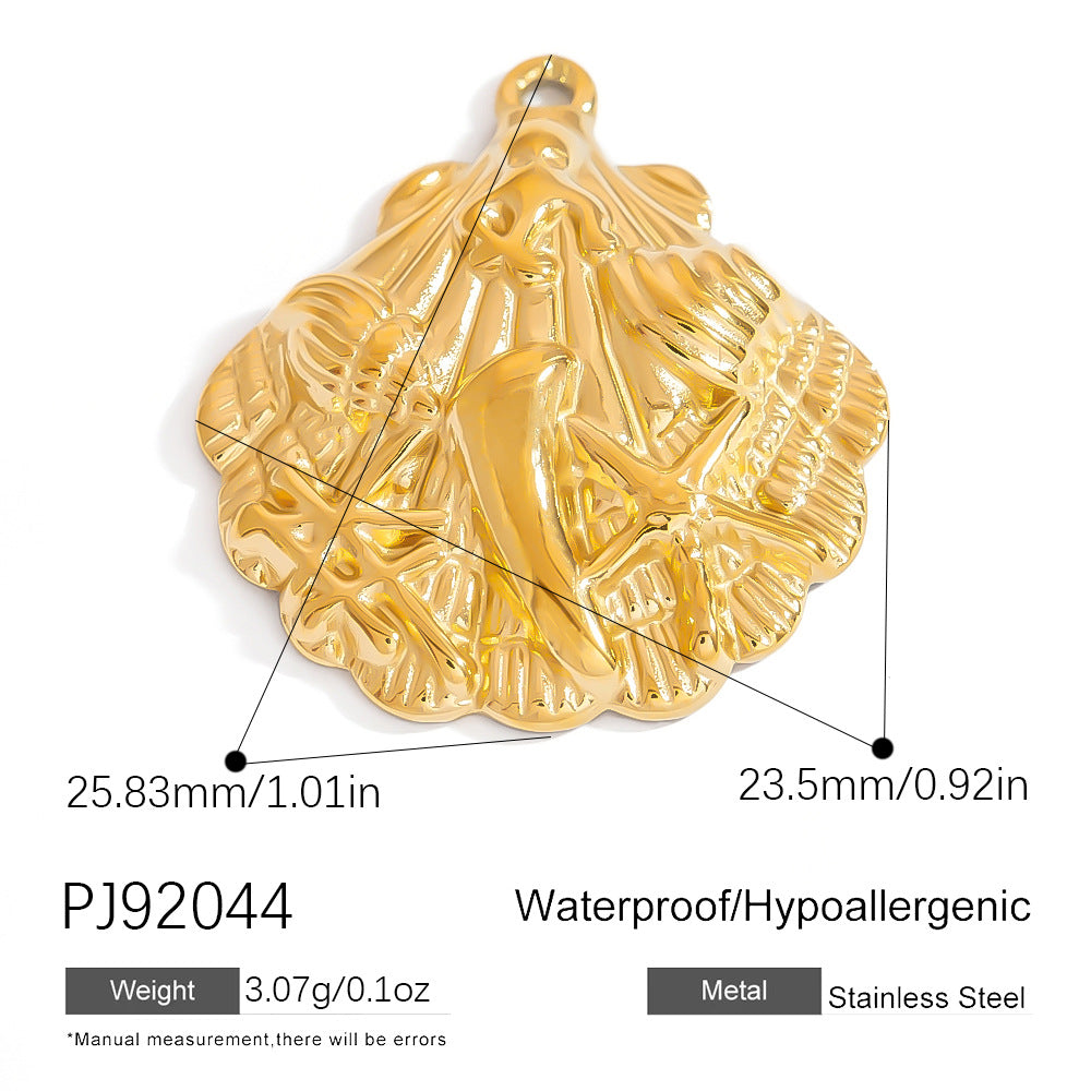 Stainless Steel Ocean-Themed DIY Flower Pendant Jewelry