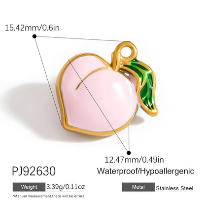 Colorful Oil-Drop Fish Heart Pendant Steel DIY Jewelry Accessories