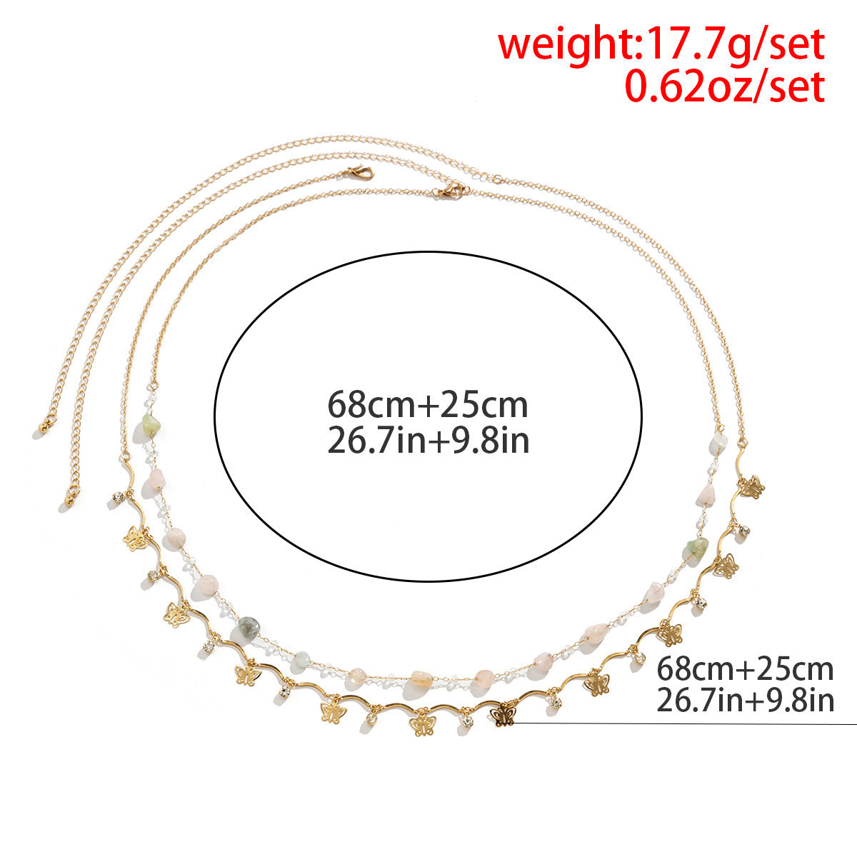 Butterfly Tassel Crystal Layered Waist Chain