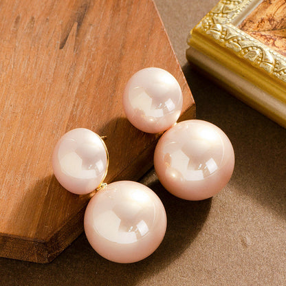 Fashionable Geometric Pearl Earrings With 925 Silver Posts
