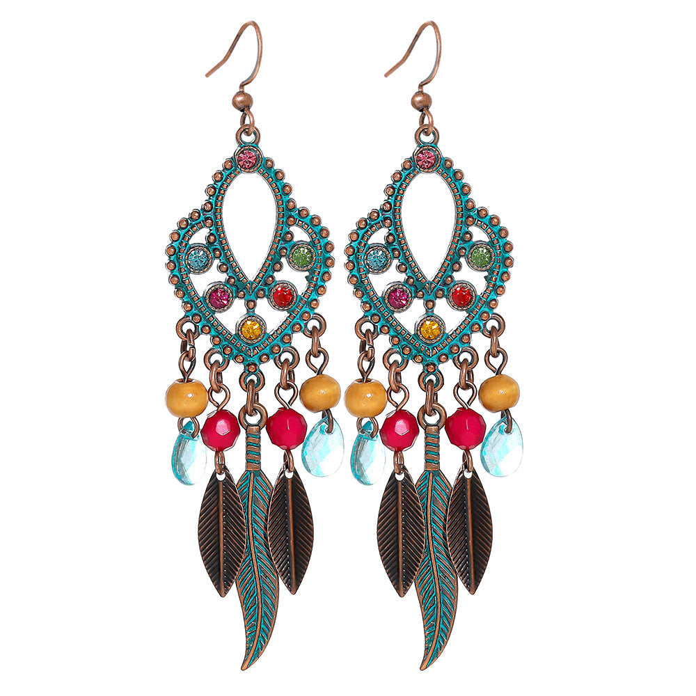 Vintage Metal Tassel Earrings Creative Bohemian Jewelry