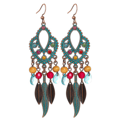 Vintage Metal Tassel Earrings Creative Bohemian Jewelry