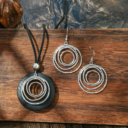 Vintage Ethnic Style Alloy Earrings Necklace Set Tree Design Jewelry