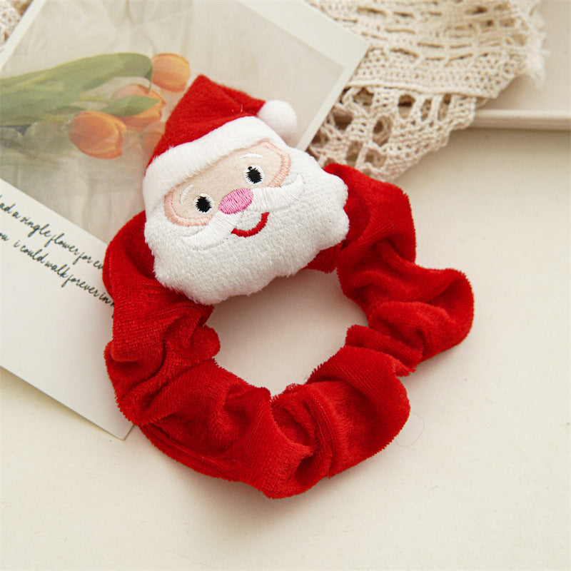 Cute Christmas Theme Plush Soft Hair Tie