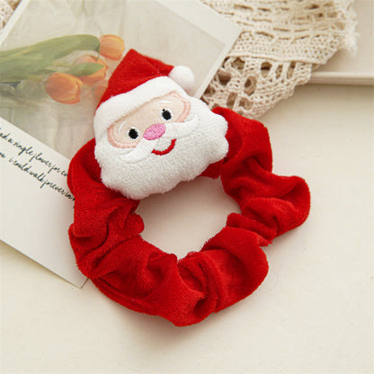 Cute Christmas Theme Plush Soft Hair Tie