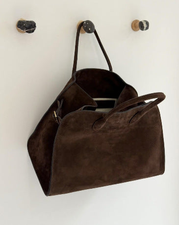 Vintage Suede Tote Large Capacity Satchel Bag