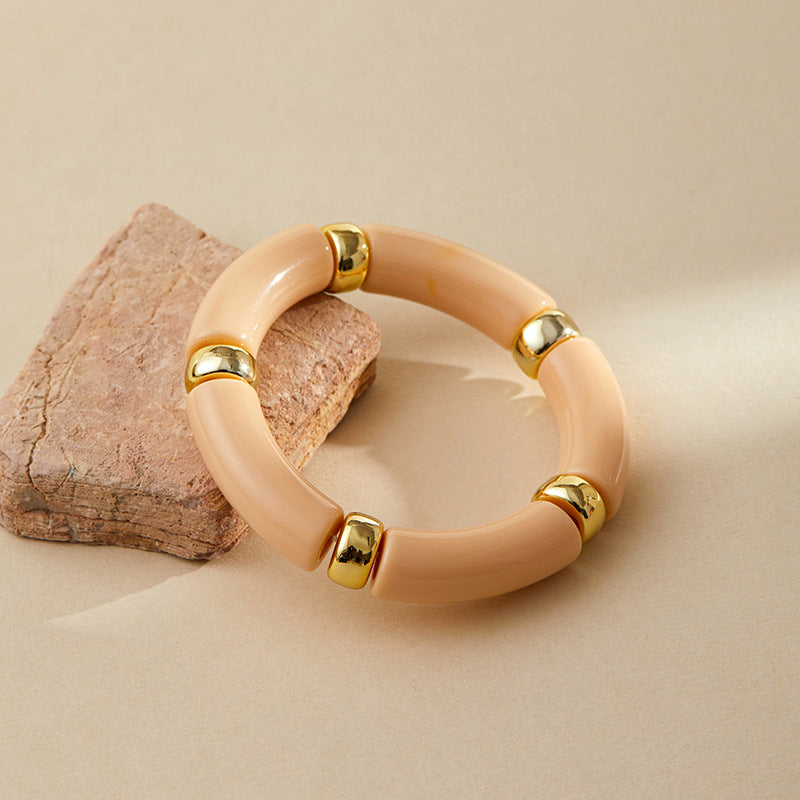 Color Block Irregular Acrylic Bracetets