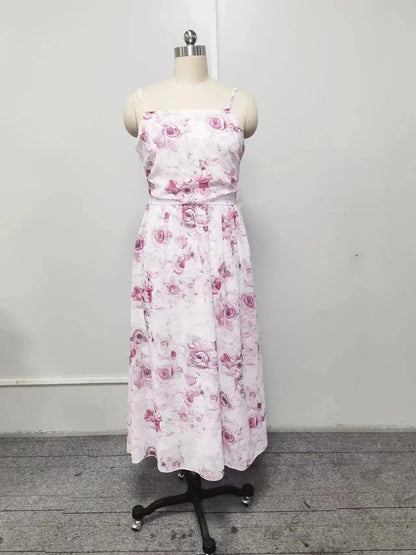 Off-Shoulder Chiffon Dress With 3D Floral Pattern For Elegant Evening Style