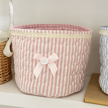 Sweetheart Lace Cylindrical Storage Basket Modern Minimalist Style