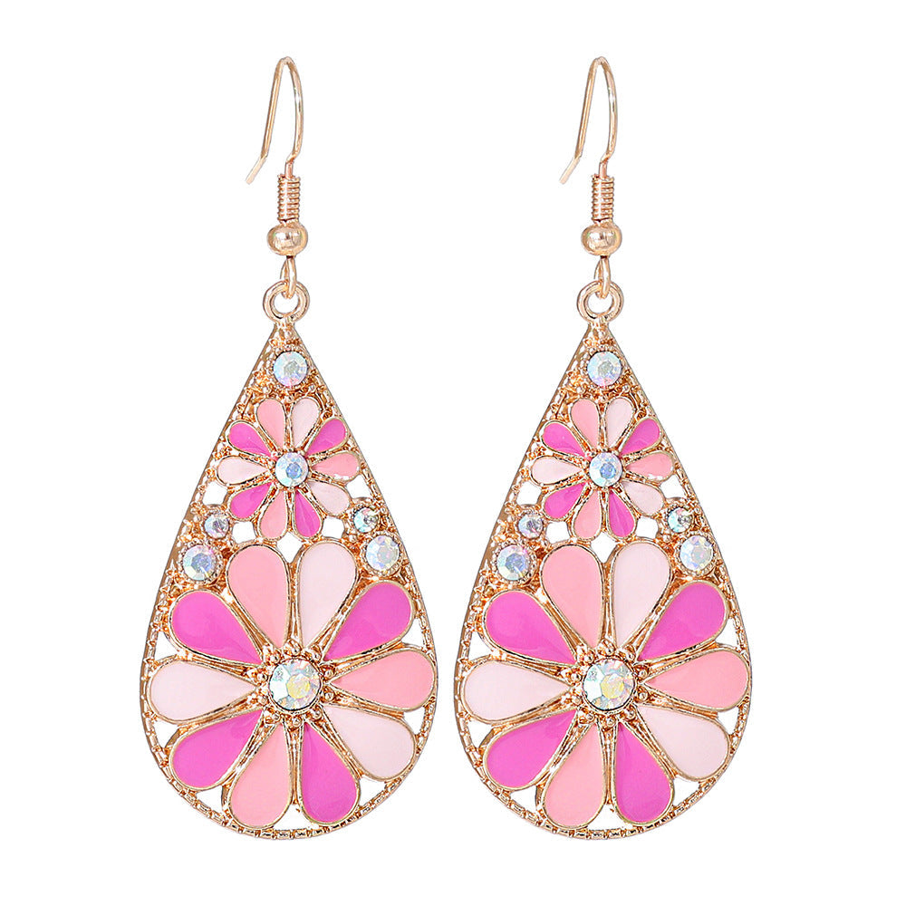Colorful Alloy Drop Earrings Bohemian Style Fashionable Accessories