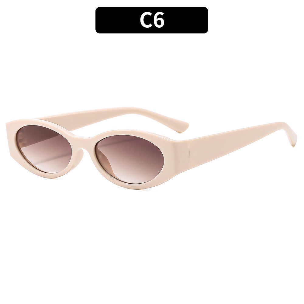 Trendy Oval Frame UV400 Sunglasses for Outdoor Activities