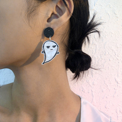 New Spider Earrings Halloween Exaggerated Diablo European And American Earrings Personality Funny Design Sense Earrings