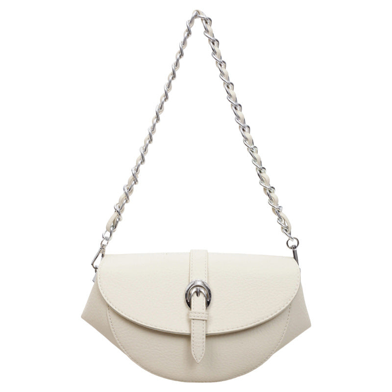 Fashionable Saddle Bag with Chain Strap