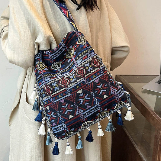 Tibetan Ethnic Style Bag Large Capacity Bohemian Shoulder Messenger Bag