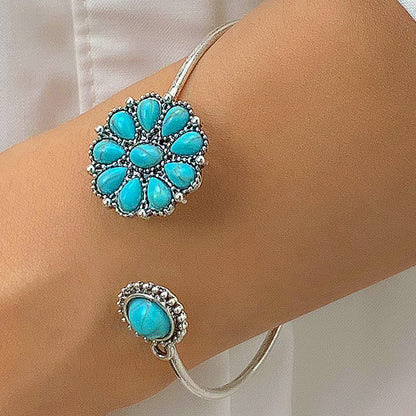 Floral Pearl Open Cuff Bracelet Stylish Fresh Design