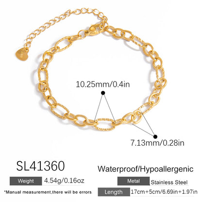 Geometric Stainless Steel 18k Gold Plated Layered Necklace for Women