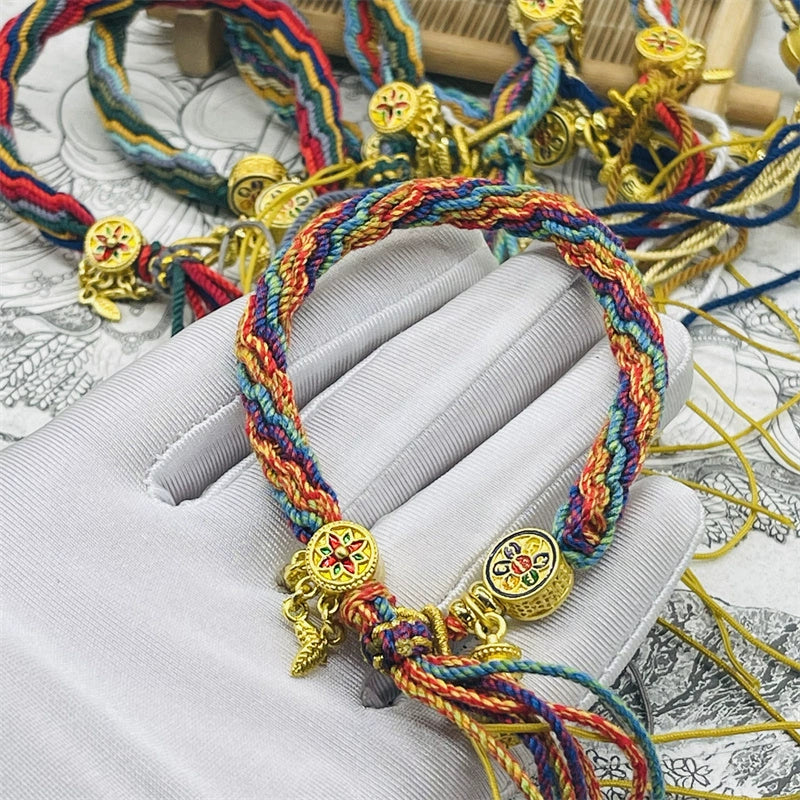 Tibet Hand-Woven Diamond Rope Hand Rope Bracelet Jewelry Gifts