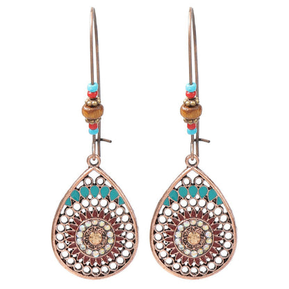 Bohemian Style Hollow Circle Drop Earrings for Women