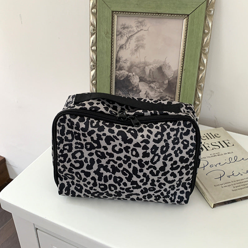 Leopard Print Portable Makeup Organizer Bag