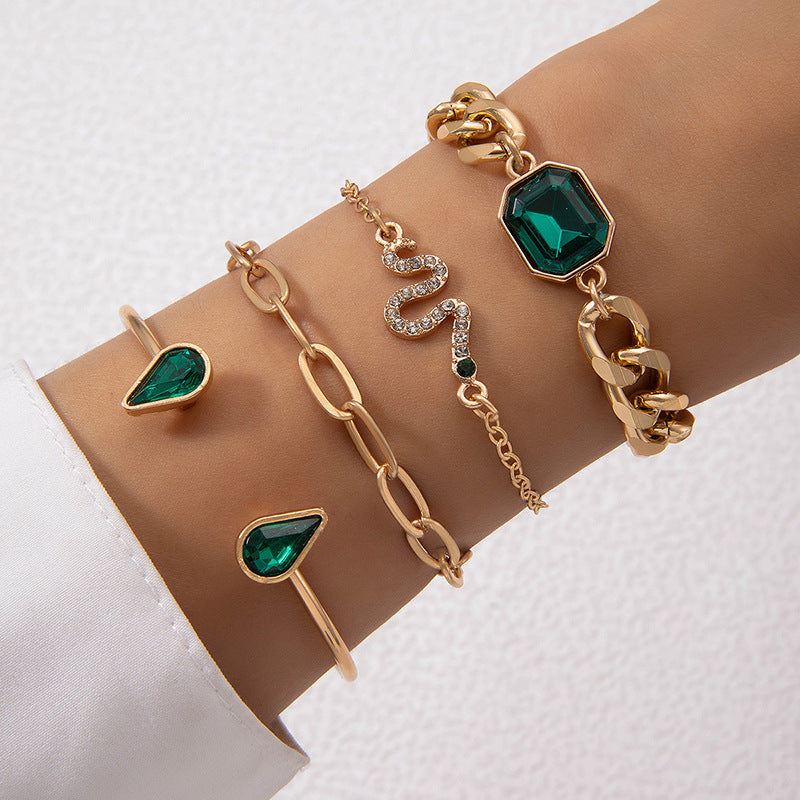 Vintage Geometric Twist Alloy Bracelet For Women
