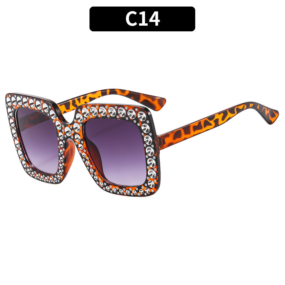 Colorful Disco Party Diamond Frame Sunglasses Retro Style