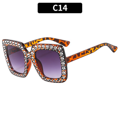 Colorful Disco Party Diamond Frame Sunglasses Retro Style