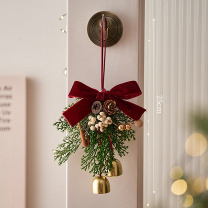 Christmas Wreath Bow Jingle Bell Hanging Orenament