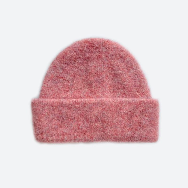 Solid Color Wool Blend Knit Beanie for Women