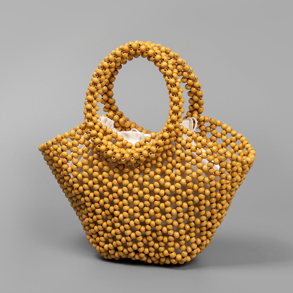 Casual Handmade Beach Hollow Out Bead Bag