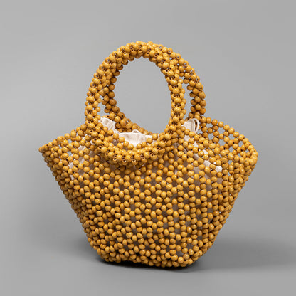 Casual Handmade Beach Hollow Out Bead Bag