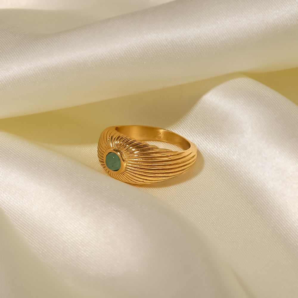 Punk Green Gemstone Ring