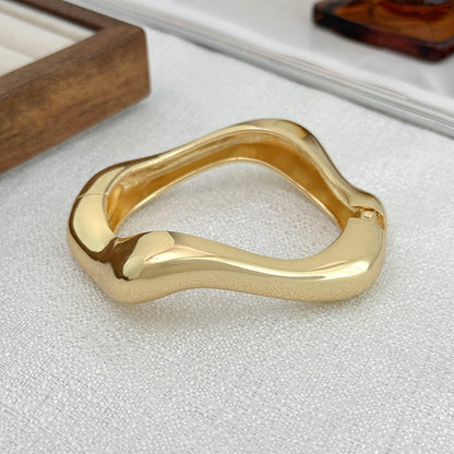 Geometric Metal Cuff Bracelet Bold Design