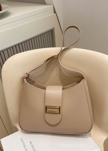 Minimalist PU Leather Shoulder Bag With Magnetic Closure