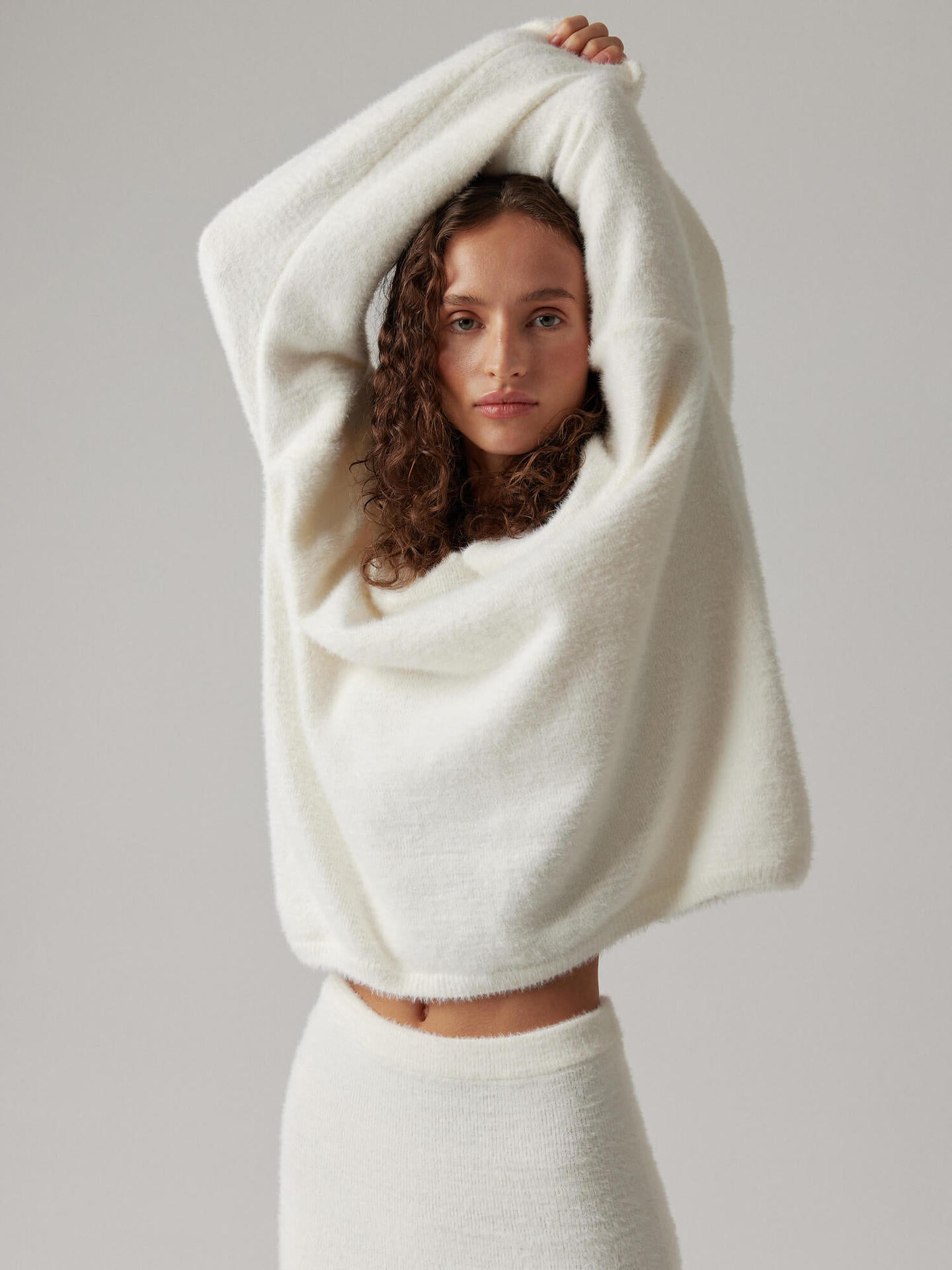 Cozy Knit V-Neck Sweater And Maxi Skirt Set