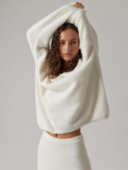 Cozy Knit V-Neck Sweater And Maxi Skirt Set