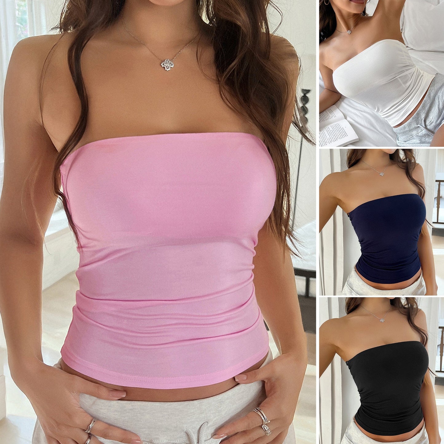 Sexy Solid Color Backless Knit Crop Top