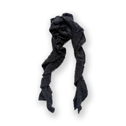 Y2K Style Ruffled Wool Blend Knit Scarf for Women