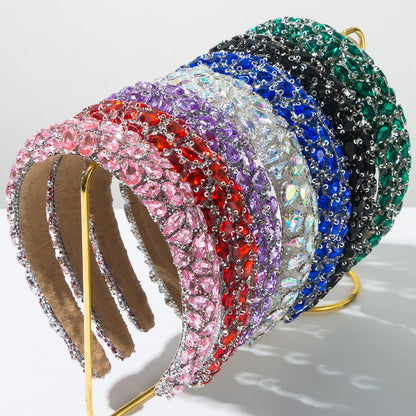 Baroque Style Rhinestone Headband with Colorful Gems
