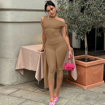 Women's Trendy Street Style Sleeveless Tops and Shorts Set