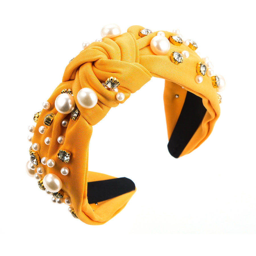 Wide Headband with Pearl Detail for Stylish Women