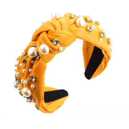 Wide Headband with Pearl Detail for Stylish Women