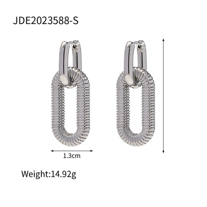 Gold Plated Stainless Steel Chain Hoop Earrings