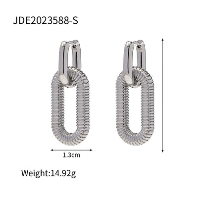 Gold Plated Stainless Steel Chain Hoop Earrings